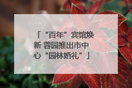 “百年”宾馆焕新 蓉园推出市中心“园林婚礼”