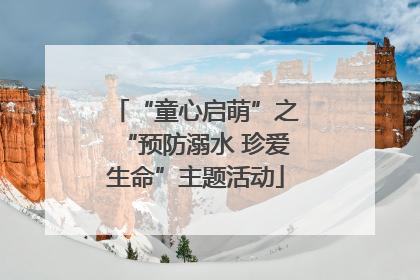 “童心启萌”之“预防溺水 珍爱生命”主题活动