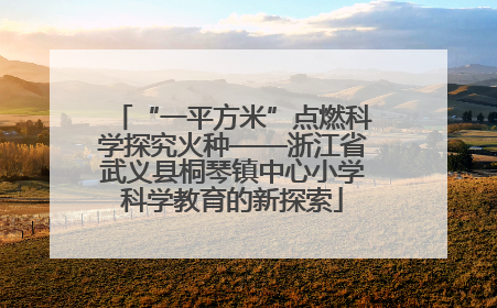 “一平方米”点燃科学探究火种——浙江省武义县桐琴镇中心小学科学教育的新探索