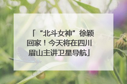 “北斗女神”徐颖回家！今天将在四川眉山主讲卫星导航