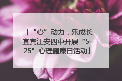 “心”动力，乐成长 宜宾江安四中开展“5·25”心理健康日活动