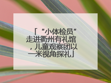 “小体检员”走进衢州有礼馆，儿童观察团以一米视角探礼