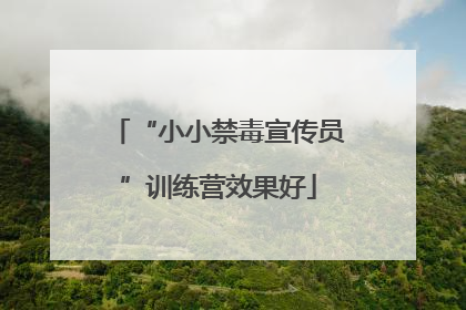 “小小禁毒宣传员”训练营效果好