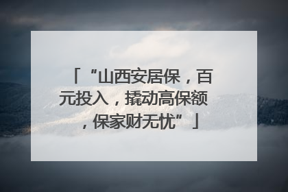 “山西安居保，百元投入，撬动高保额，保家财无忧”