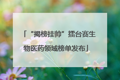 “揭榜挂帅”擂台赛生物医药领域榜单发布