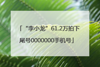 “李小龙”61.2万拍下尾号0000000手机号