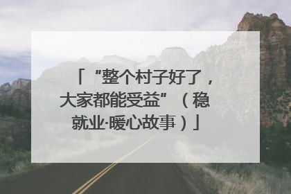 “整个村子好了，大家都能受益”（稳就业·暖心故事）