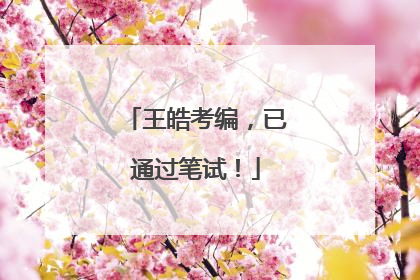 王皓考编，已通过笔试！
