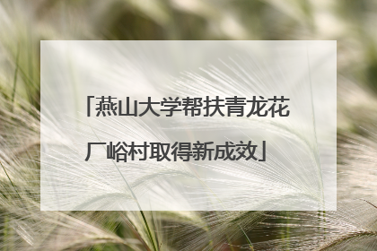 燕山大学帮扶青龙花厂峪村取得新成效