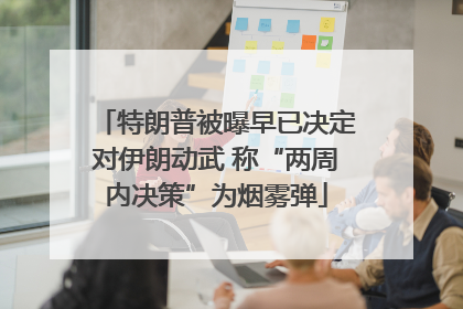 特朗普被曝早已决定对伊朗动武 称“两周内决策”为烟雾弹