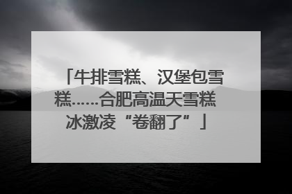 牛排雪糕、汉堡包雪糕……合肥高温天雪糕冰激凌“卷翻了”