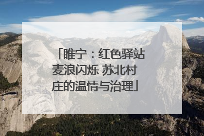 睢宁：红色驿站麦浪闪烁 苏北村庄的温情与治理