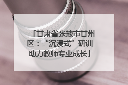 甘肃省张掖市甘州区：“沉浸式”研训助力教师专业成长