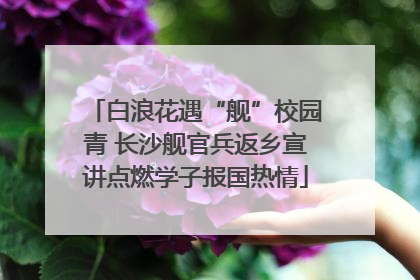 白浪花遇“舰”校园青 长沙舰官兵返乡宣讲点燃学子报国热情