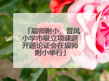 眉师附小、晋凤小学市级立项课题开题论证会在眉师附小举行