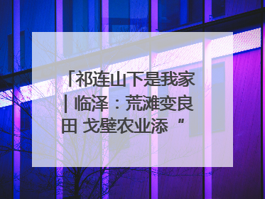 祁连山下是我家｜临泽：荒滩变良田 戈壁农业添“绿”生“金”