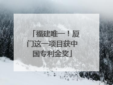 福建唯一！厦门这一项目获中国专利金奖