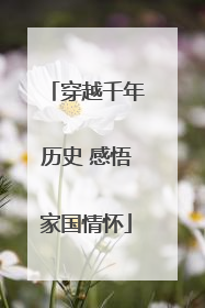 穿越千年历史 感悟家国情怀