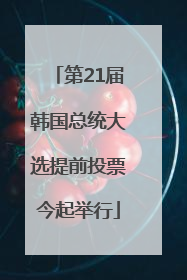 第21届韩国总统大选提前投票今起举行