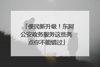 便民新升级！东阿公安政务服务这些亮点你不能错过