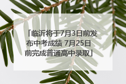 临沂将于7月3日前发布中考成绩 7月25日前完成普通高中录取