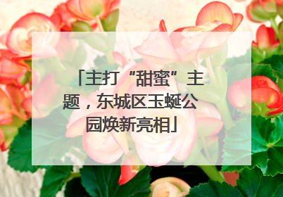 主打“甜蜜”主题，东城区玉蜒公园焕新亮相