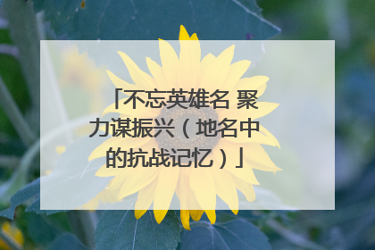 不忘英雄名 聚力谋振兴（地名中的抗战记忆）