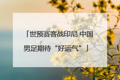 世预赛客战印尼 中国男足期待“好运气”