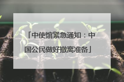中使馆紧急通知：中国公民做好撤离准备