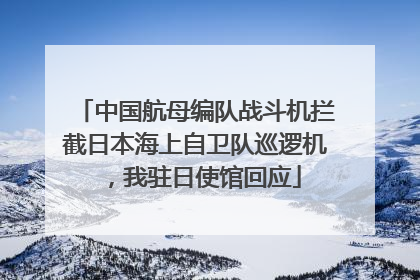 中国航母编队战斗机拦截日本海上自卫队巡逻机，我驻日使馆回应