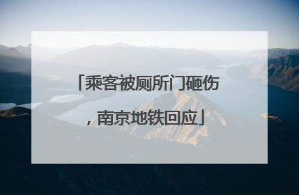 乘客被厕所门砸伤，南京地铁回应