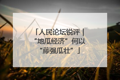 人民论坛锐评｜“地瓜经济”何以“藤强瓜壮”