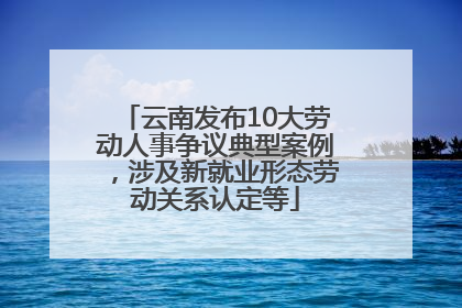 云南发布10大劳动人事争议典型案例，涉及新就业形态劳动关系认定等