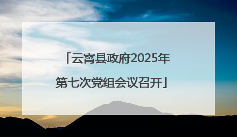云霄县政府2025年第七次党组会议召开