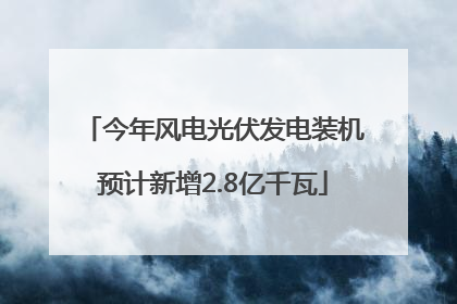 今年风电光伏发电装机预计新增2.8亿千瓦