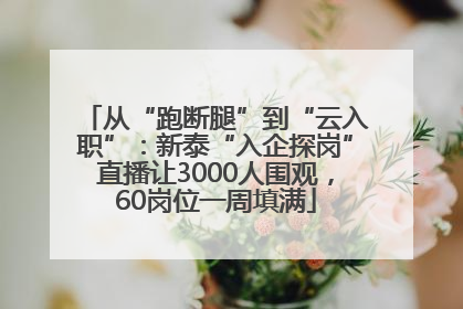 从“跑断腿”到“云入职”：新泰“入企探岗”直播让3000人围观，60岗位一周填满