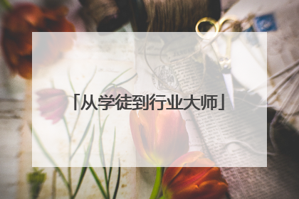 从学徒到行业大师