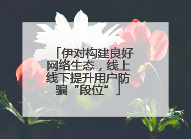 伊对构建良好网络生态，线上线下提升用户防骗“段位”