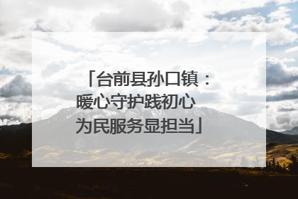 台前县孙口镇：暖心守护践初心 为民服务显担当