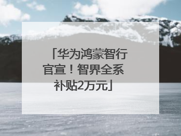 华为鸿蒙智行官宣！智界全系补贴2万元