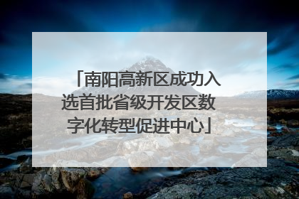 南阳高新区成功入选首批省级开发区数字化转型促进中心