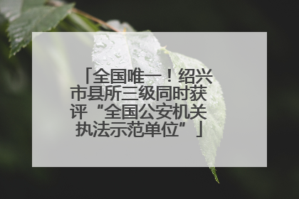 全国唯一！绍兴市县所三级同时获评“全国公安机关执法示范单位”