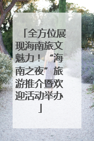全方位展现海南旅文魅力！“海南之夜”旅游推介暨欢迎活动举办