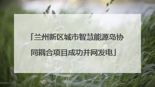 兰州新区城市智慧能源岛协同耦合项目成功并网发电