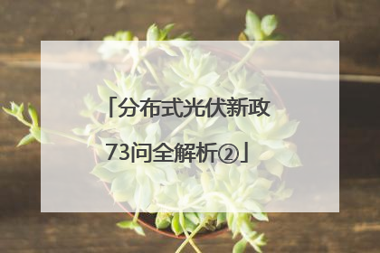 分布式光伏新政73问全解析②