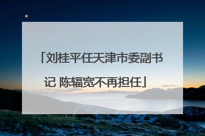 刘桂平任天津市委副书记 陈辐宽不再担任
