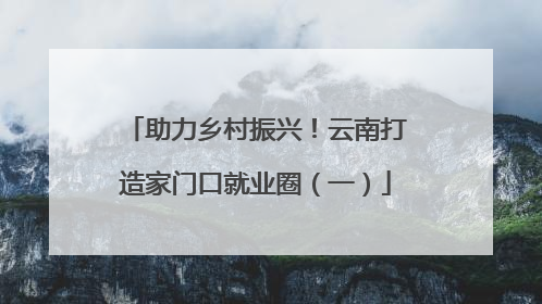 助力乡村振兴！云南打造家门口就业圈（一）