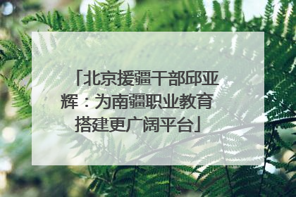 北京援疆干部邱亚辉：为南疆职业教育搭建更广阔平台