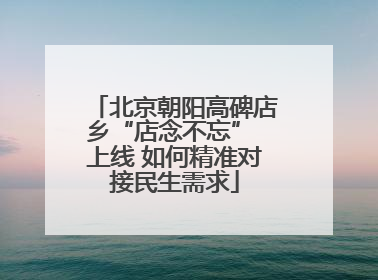 北京朝阳高碑店乡“店念不忘” 上线 如何精准对接民生需求