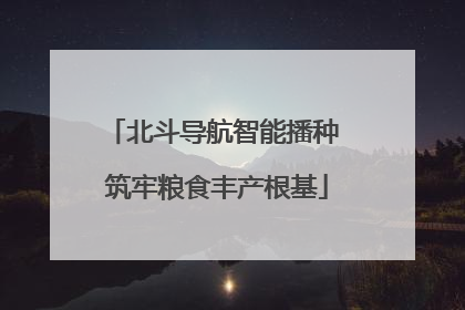 北斗导航智能播种 筑牢粮食丰产根基